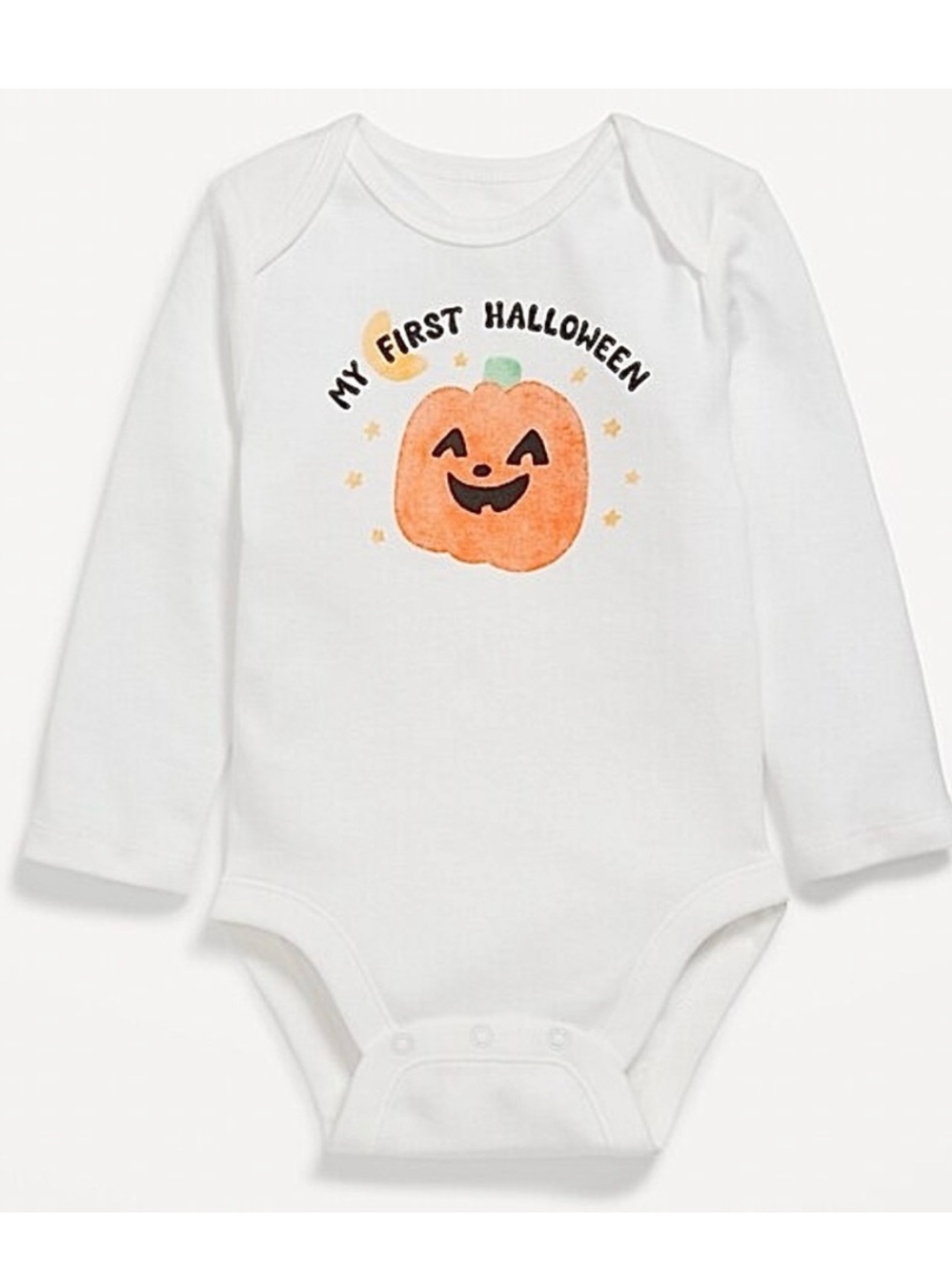 🆕- Baby "My First Halloween" Long-Sleeve Cotton Graphic Onesie. 12-18mo.